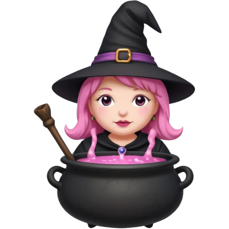 plump witch with pink skin. emoji