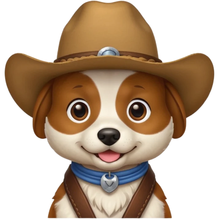 Dog wearing cowboy hat emoji