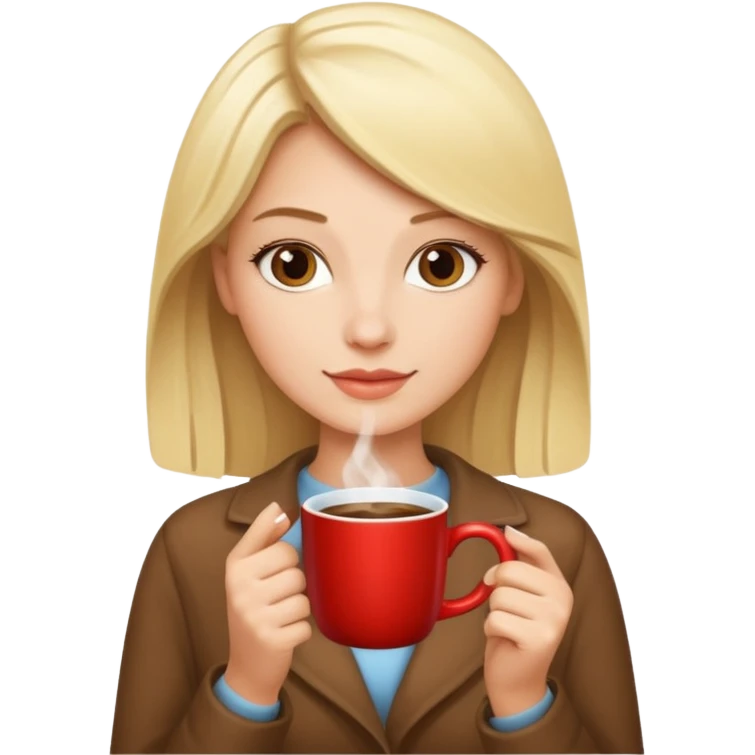 Blonde with hot coffee emoji