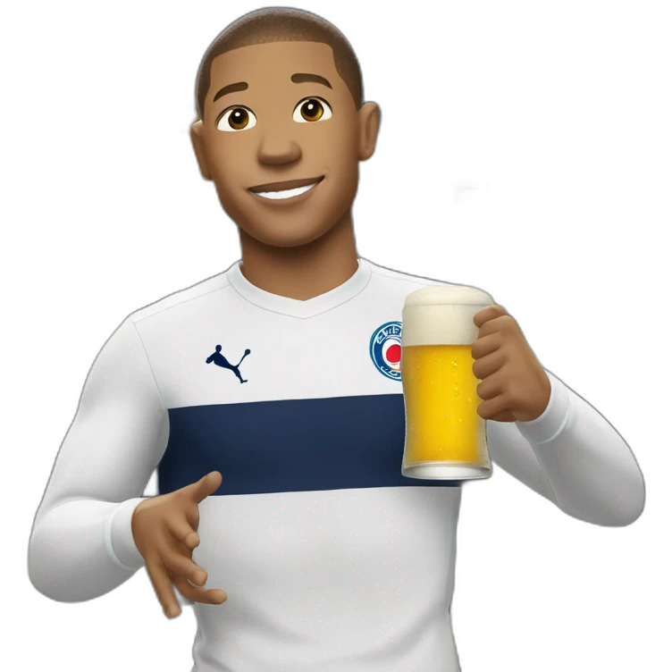 mbappe qui boit une biere emoji