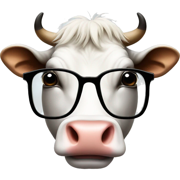 a cow with glasses emoji