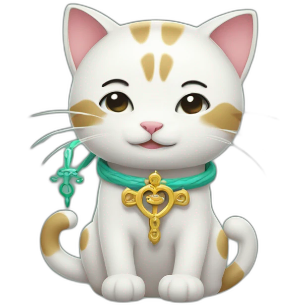 Chinese cat hugging entire Caduceus emoji
