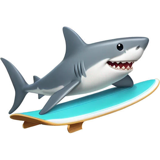Shark on a surfboard  emoji