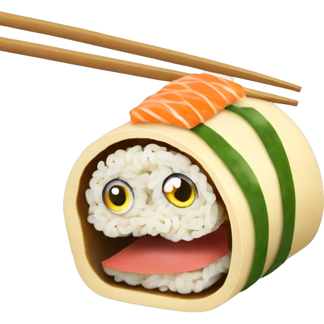 sushi roll eating pasta emoji