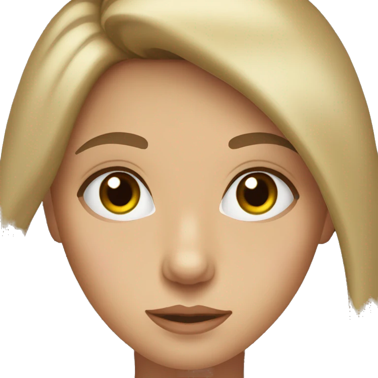 Slavic girl with brunette hair and hazel eyes emoji