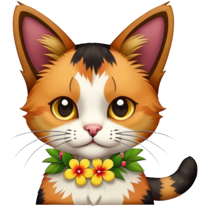 hawaiian kitty emoji
