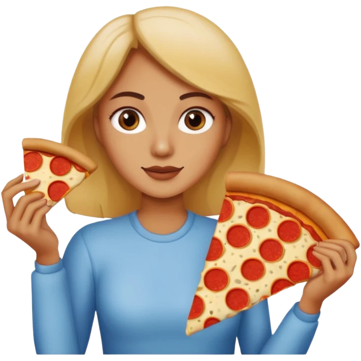 Woman with pizza slice emoji