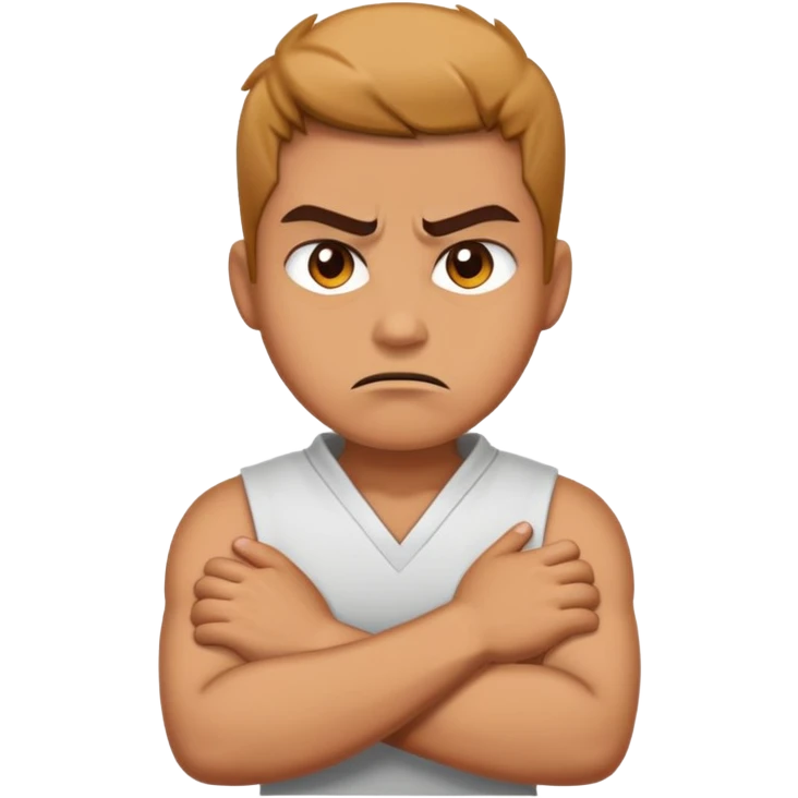 arms crossed with hands around neck angry  emoji