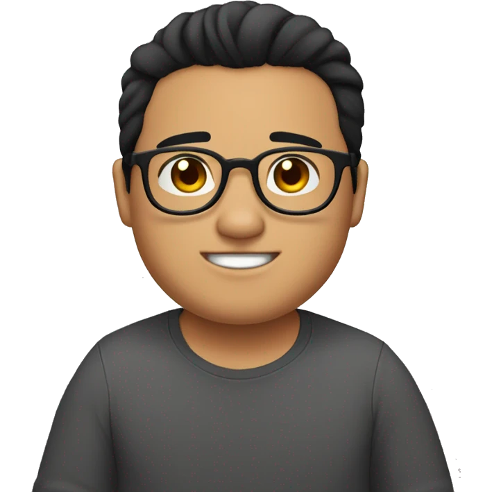 filipino guy, slightly chubby, round glasses, nose ring and black hair middle part straight hair emoji