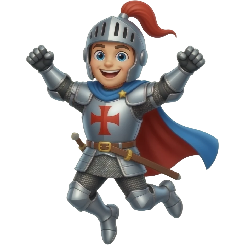 super happy knight jumping up emoji