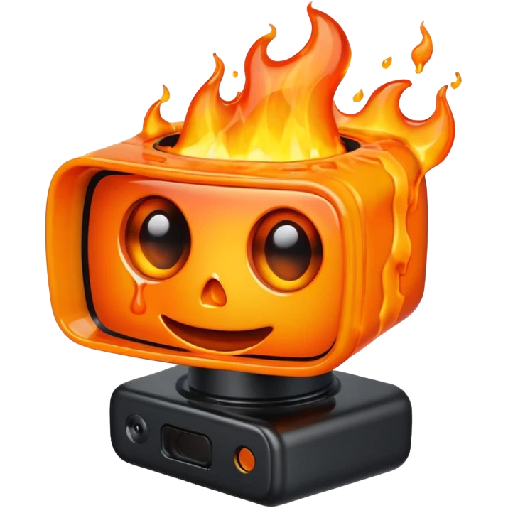 Web Cam on FIRE emoji