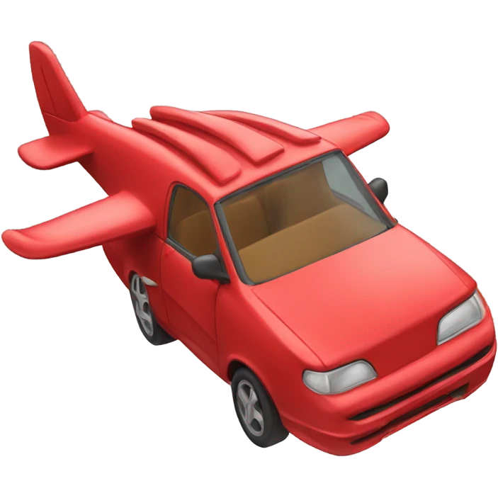fly car with red color in sky emoji