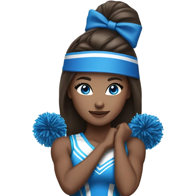 Brunette blue eyed cheerleader  emoji