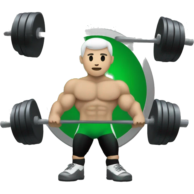 create a kick logo with a green gray and black color and a powerlifter holding it  emoji