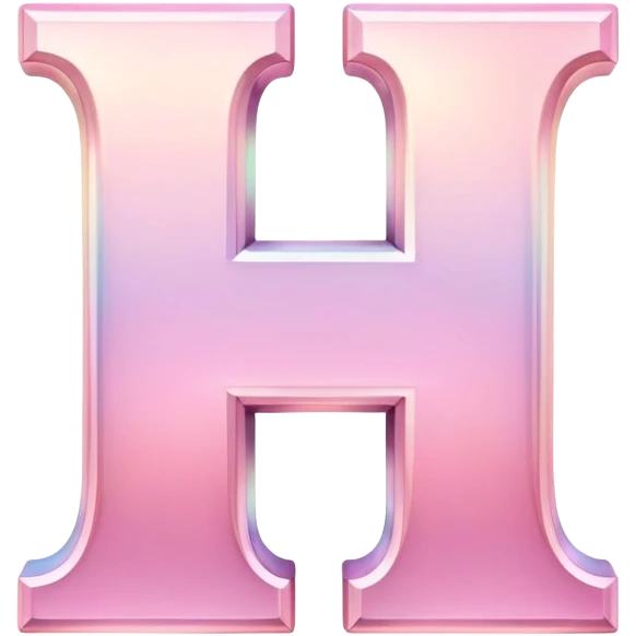 Iridescent pastel pink form Font setting icon with letter H emoji
