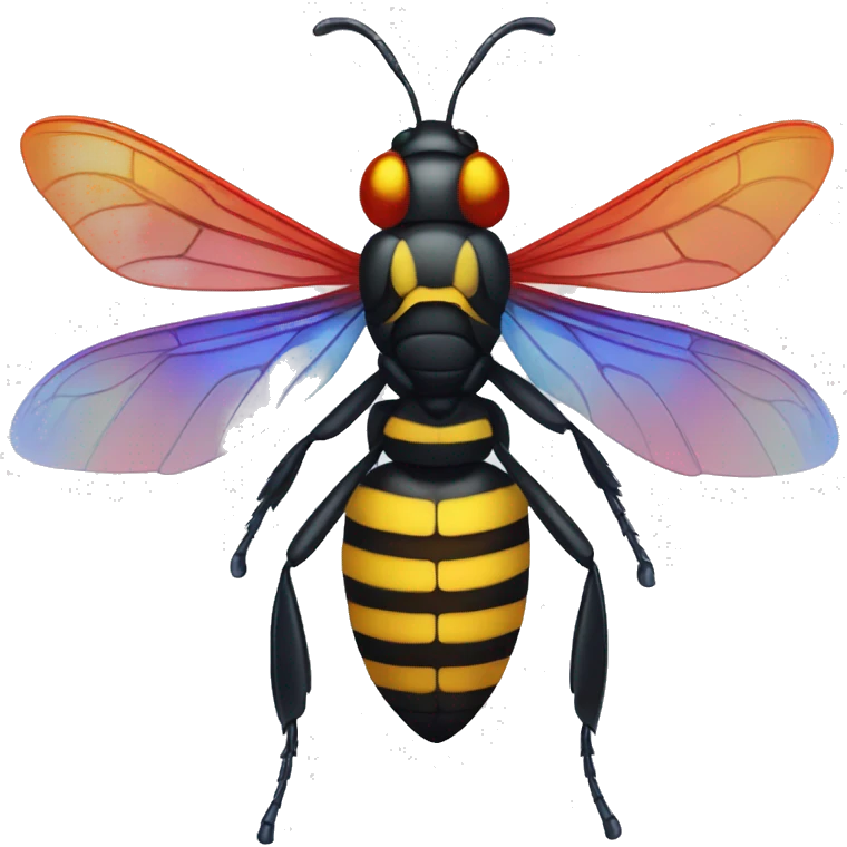 German black red yellow Wasp blue iridescent wings emoji
