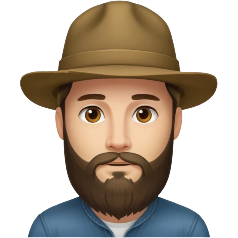 Jared Woosley (long hair, beard, tattoos, and hat). emoji