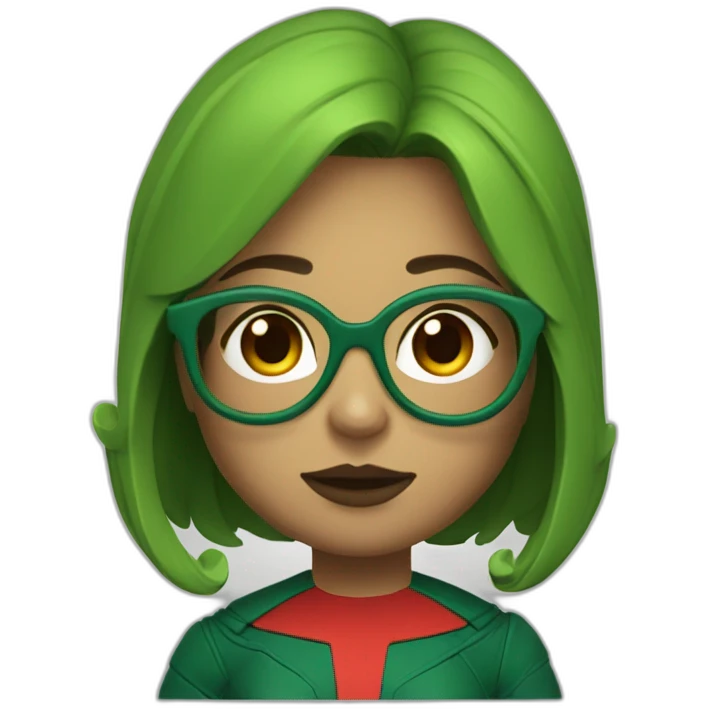Martian Manhunter girl with glasses emoji