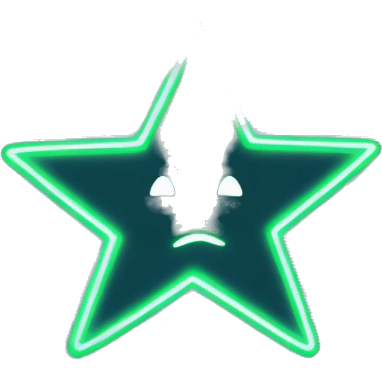 A Star made by Plantium green neon emoji