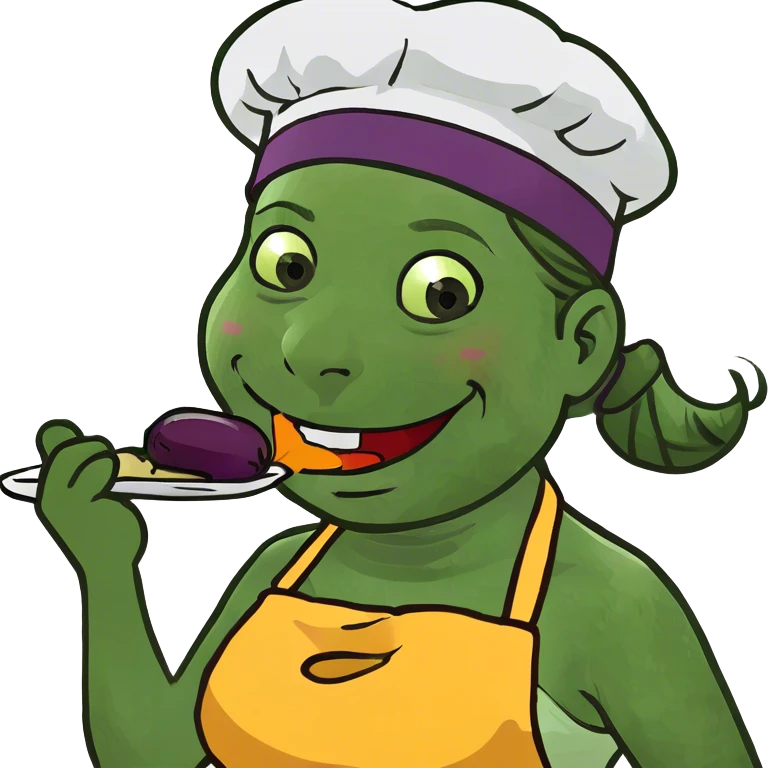 Girl happy eating an eggplant  emoji