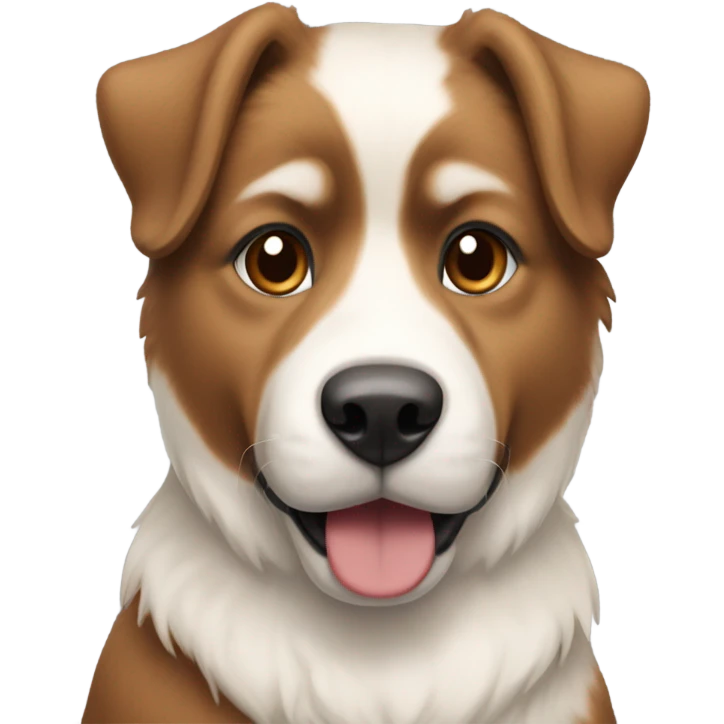 Eurasian dog with dark brown light brown and white emoji