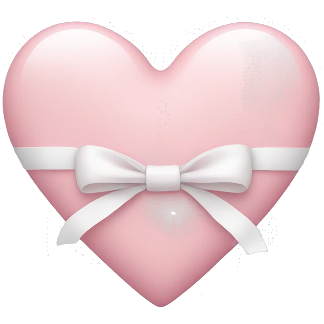 Pastel pink heart with white bow emoji