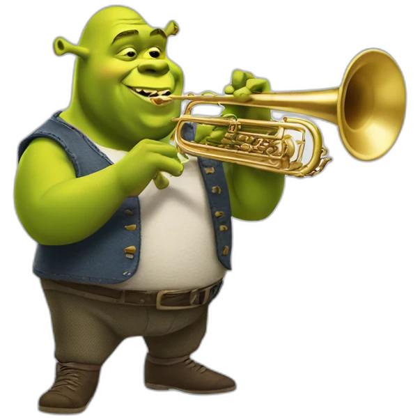 Shrek playing saxaphone emoji