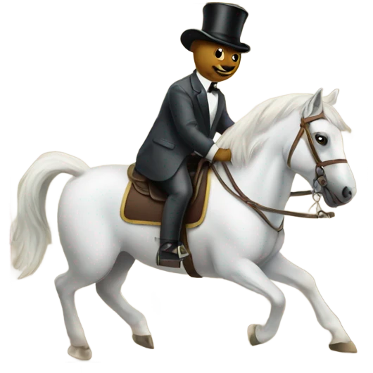 Dog riding a horse playing monopoly go emoji
