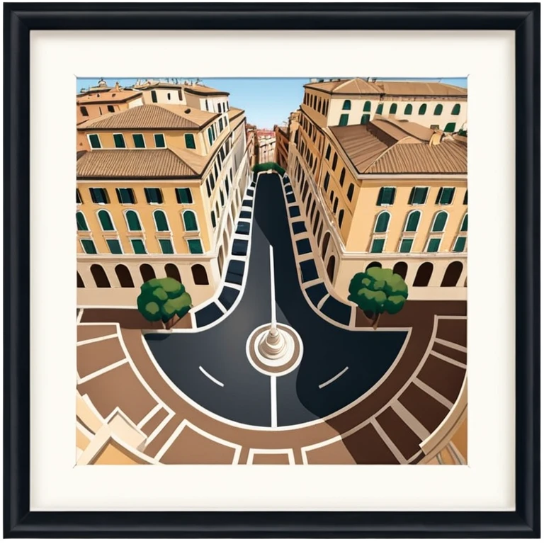 piazza di spagna view from up above
no square style no frame png style 
no squared only building 4k  emoji