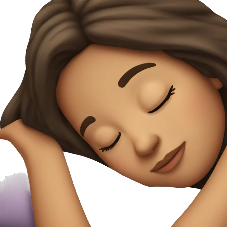 Brunette girl sleeping emoji