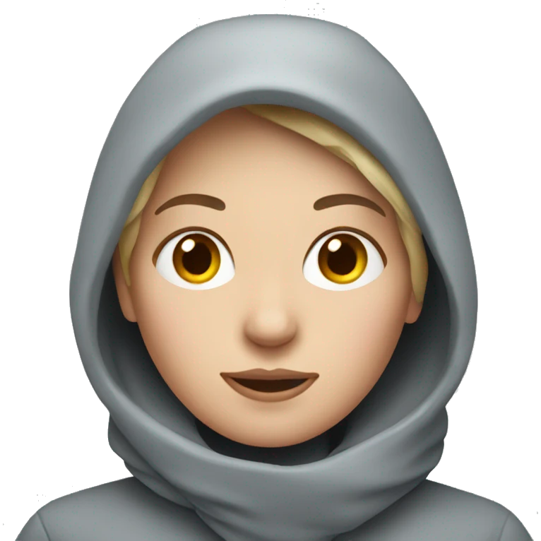 White woman in cold weather emoji