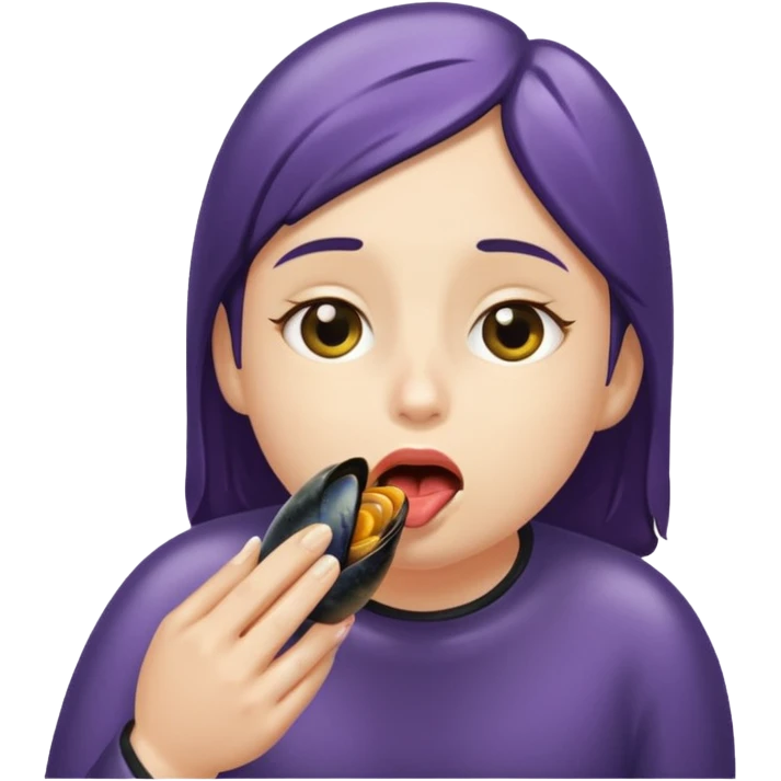 langue humaine qui lèche une moule dans coquille emoji