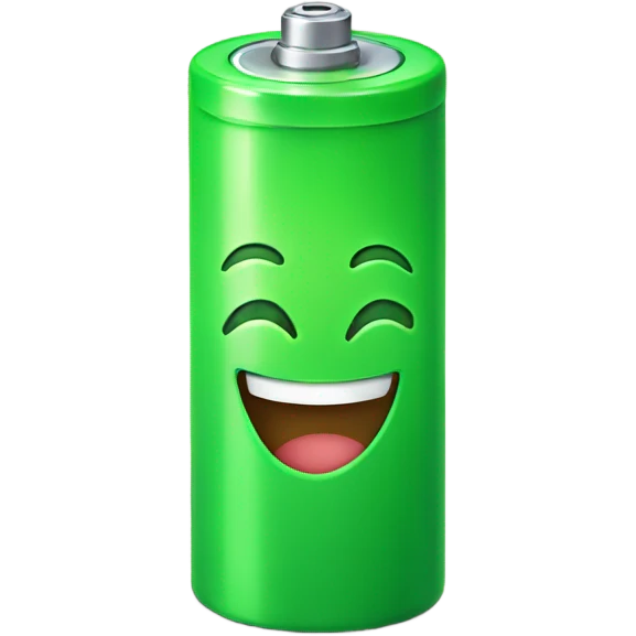Smiling Green battery  emoji