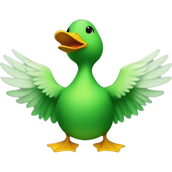 green duck with wings and a human body emoji