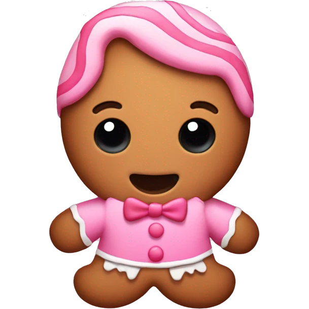 Pink gingerbread emoji