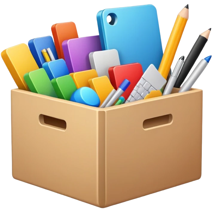 Box full of desktop material  emoji