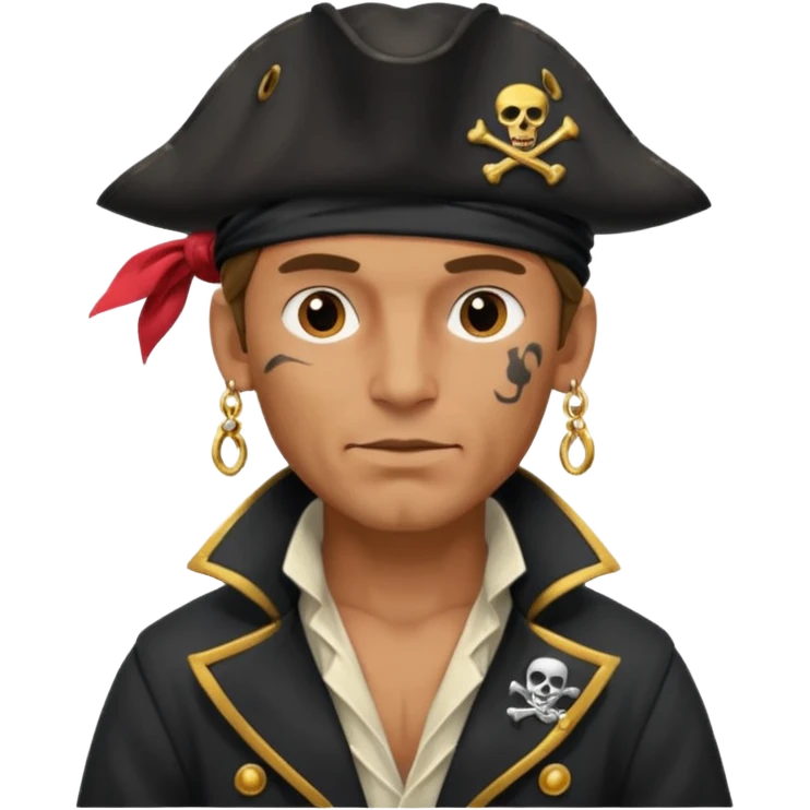 Belted pirate man with earring
 emoji