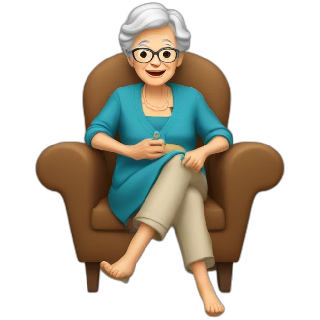 Grandmere sur un foteuil emoji