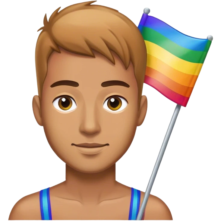 man with rainbow flag emoji