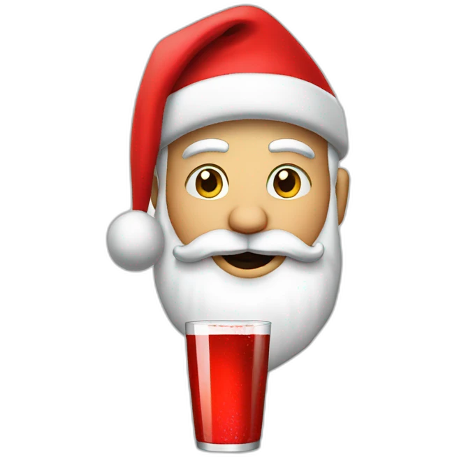 Santa close drink coke emoji