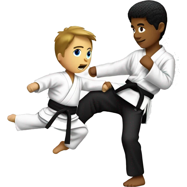 Karate kid kicking his teacher emoji