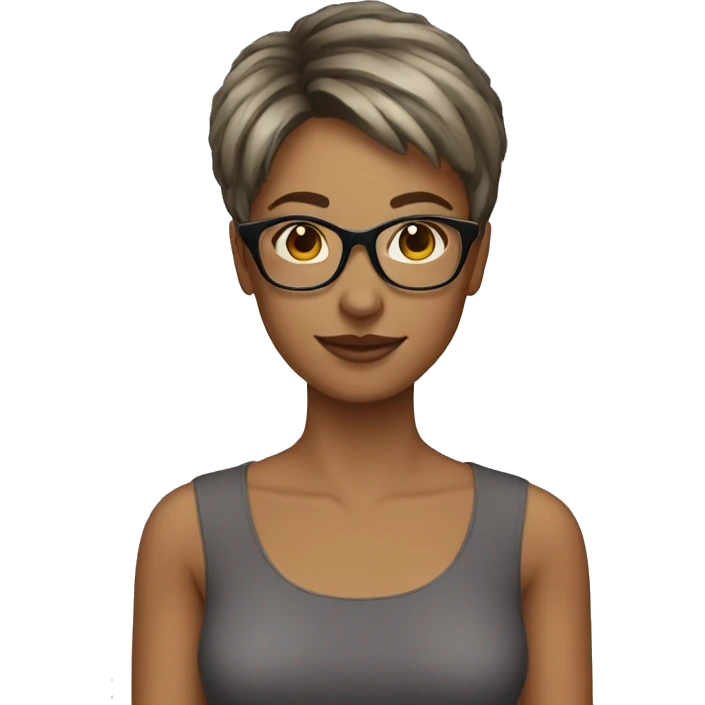 woman short hair glasses emoji