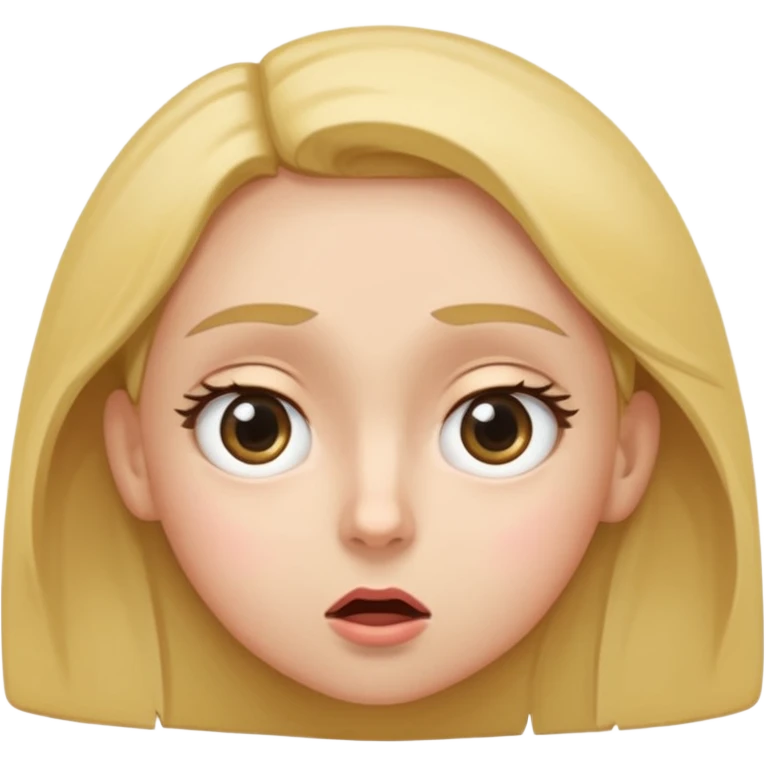 Face looking to the side with wide eyes and low mouth with raised eyebrows (the viral face for this is a bad idea, but we’re totally gonna do it together anyway) make it a girl and make them tilting their head to the side, looking at me with side eyes and mouth closed emoji