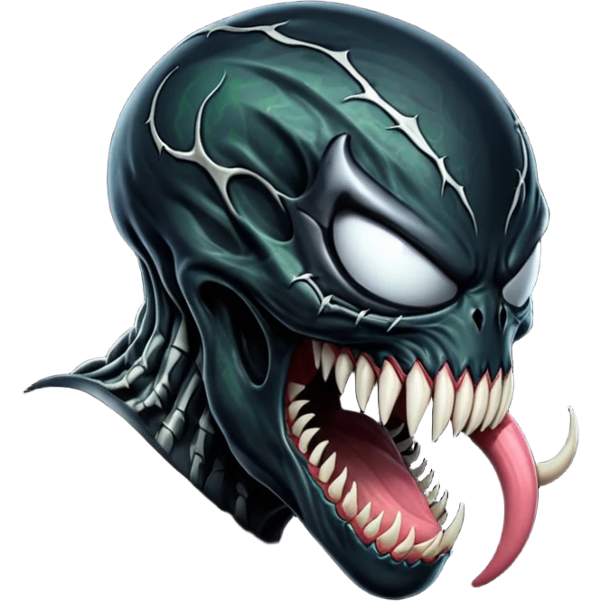 rear back of Venom's head with hunched posture emoji
