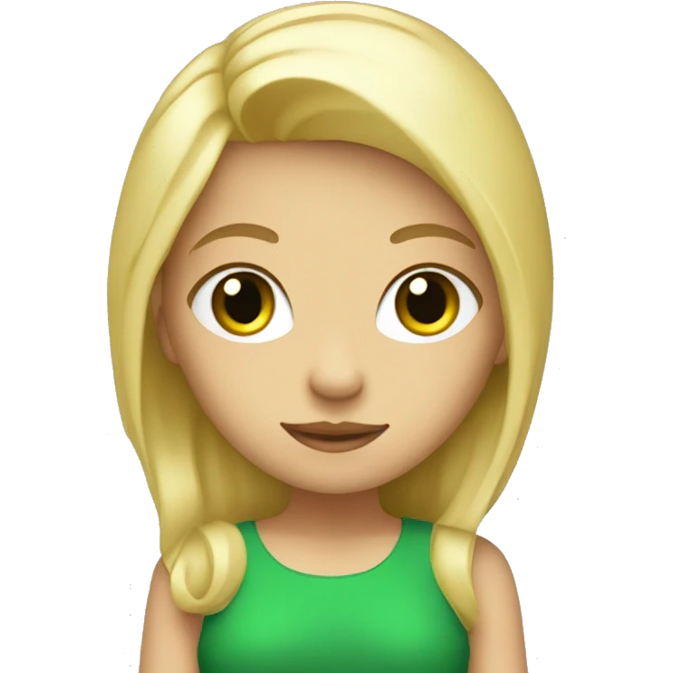 full body blonde girl with green eyes dressed nice emoji