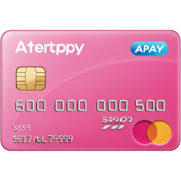 pink big AFTERPAY word on a credit card emoji