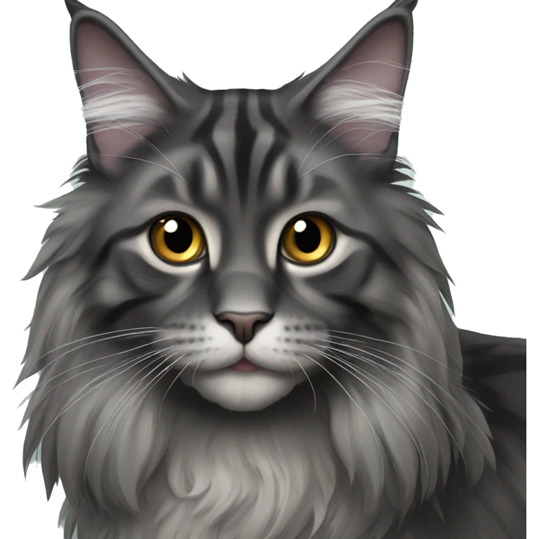 black grey  maine coon cat emoji