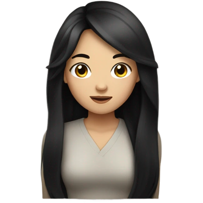 young asian woman with black hair emoji