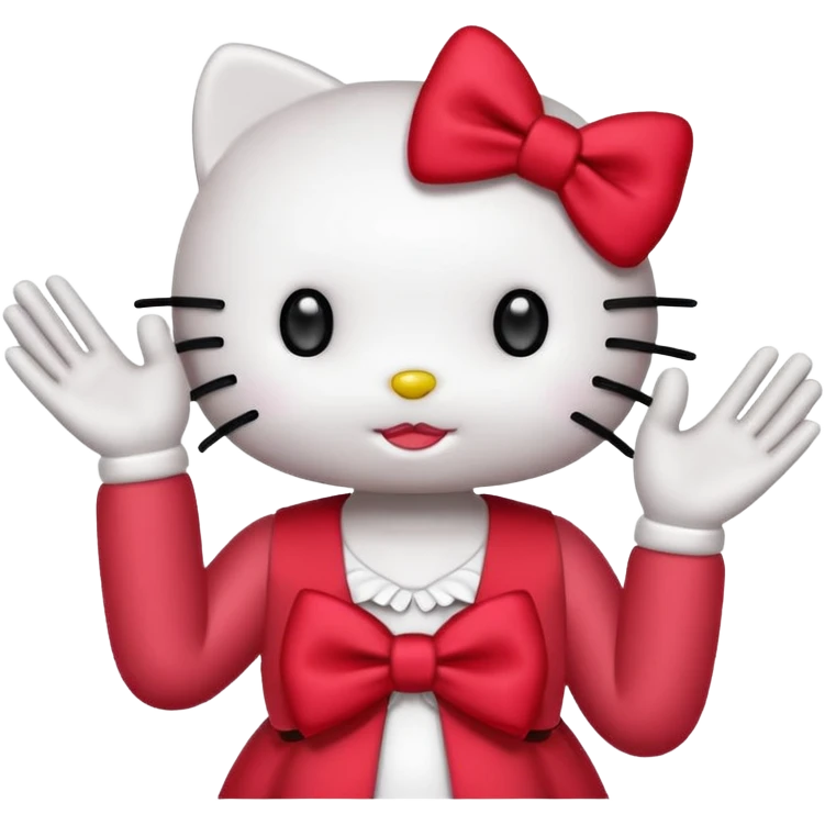 hello kitty holding up 67 with both hands emoji