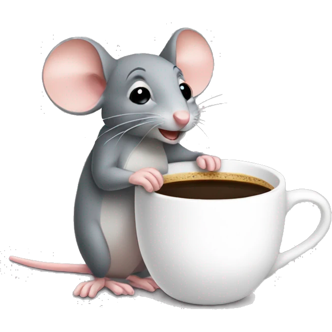 mouse drinking coffee emoji